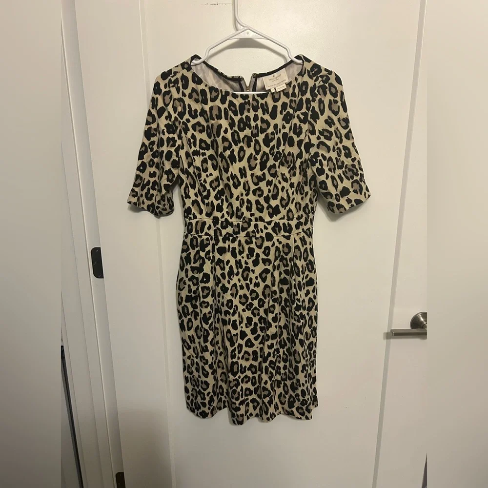 Kate Spade Leopard Print Ponte Waisted Dress